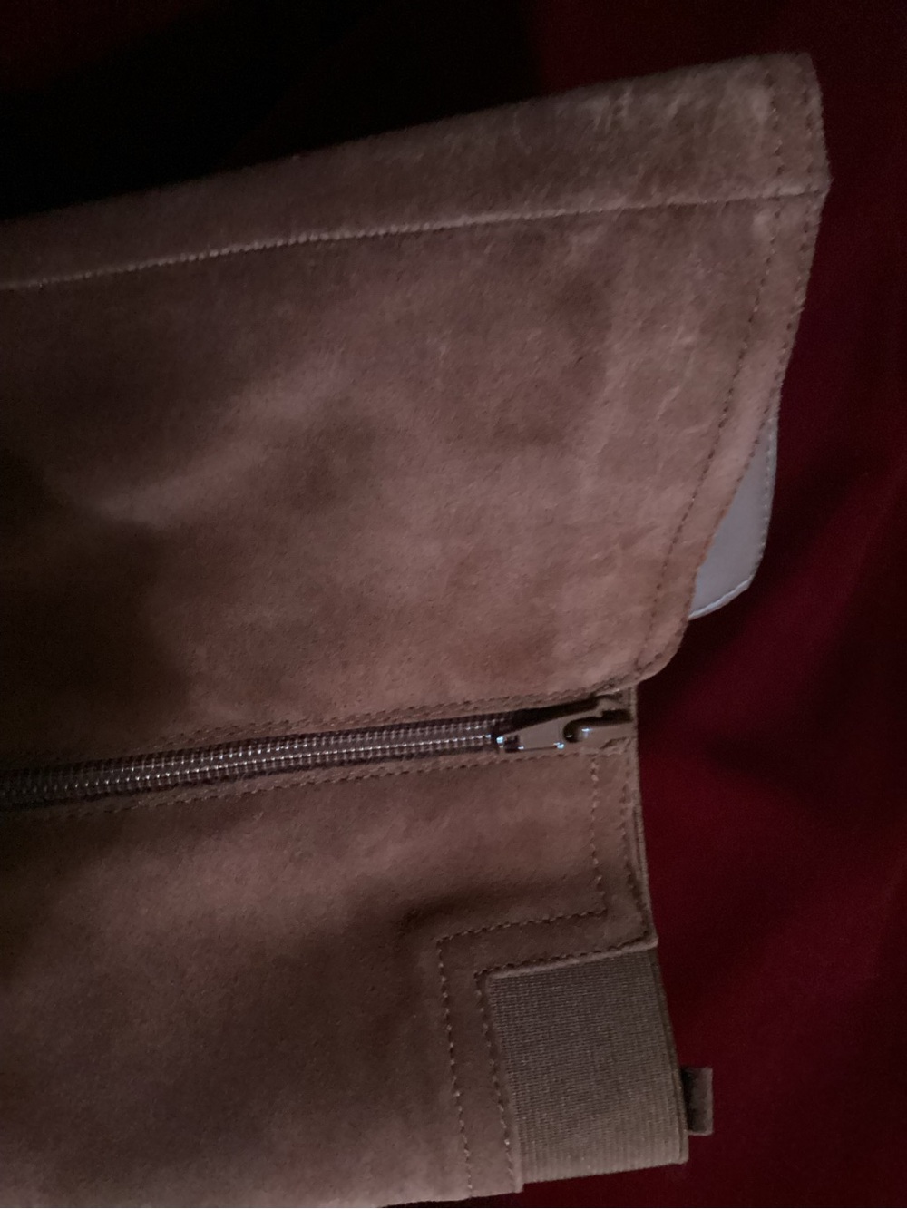 Knee-High Suede Riding Boot in Rust - Picture 6 of 8